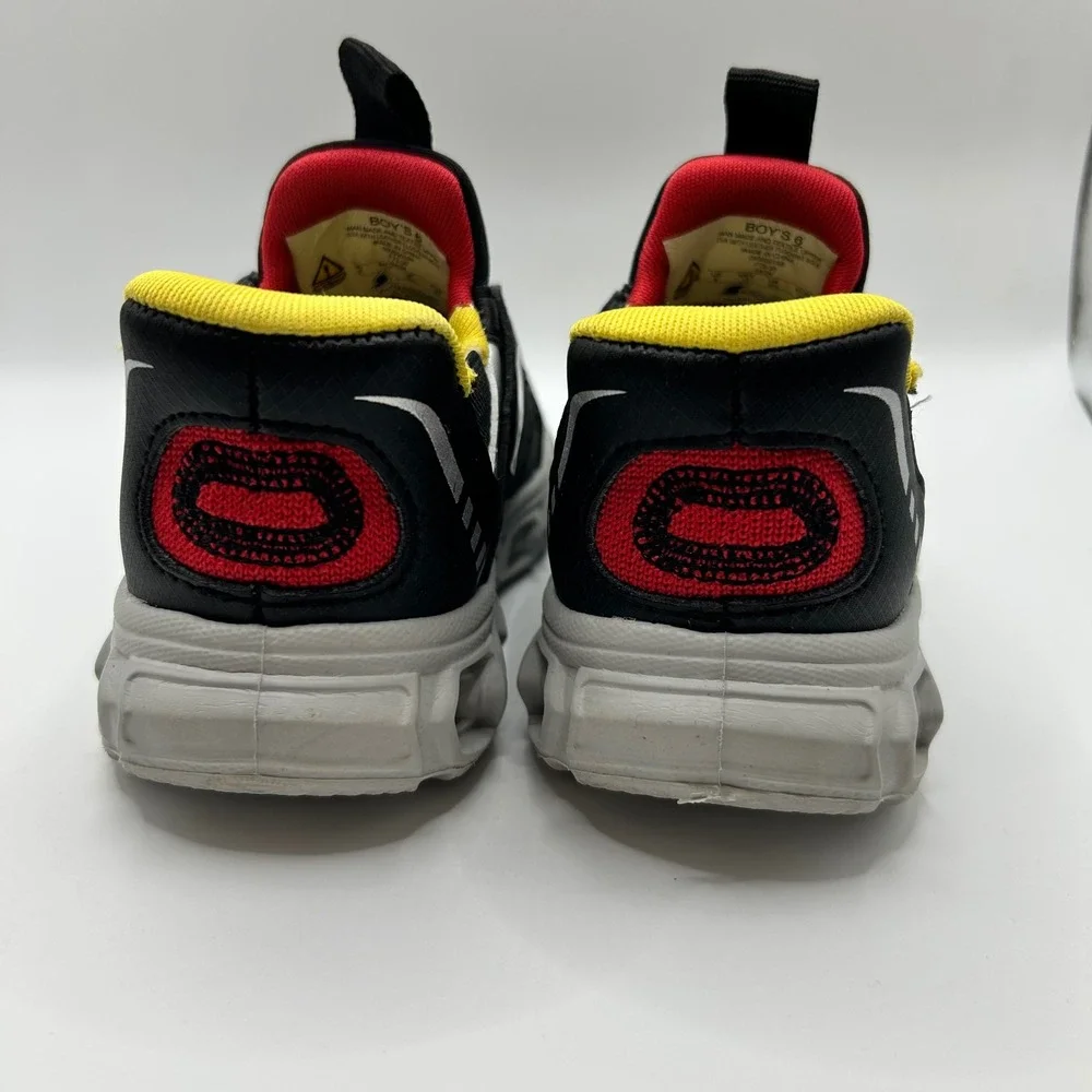 S Sport by Skechers Boys Step-ins Light Up Sneakers Black Red Yellow Size 6